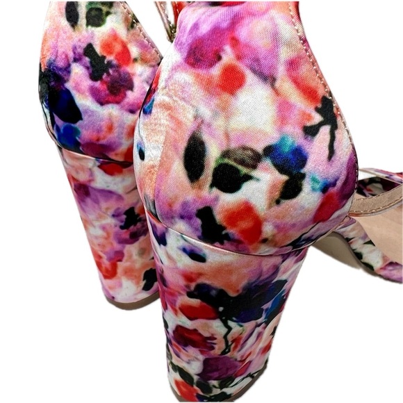 Madden Girl Heeled Sandals BEELLA Ankle Strap Block Heel Floral Multicolor 6.5 - Picture 14 of 15
